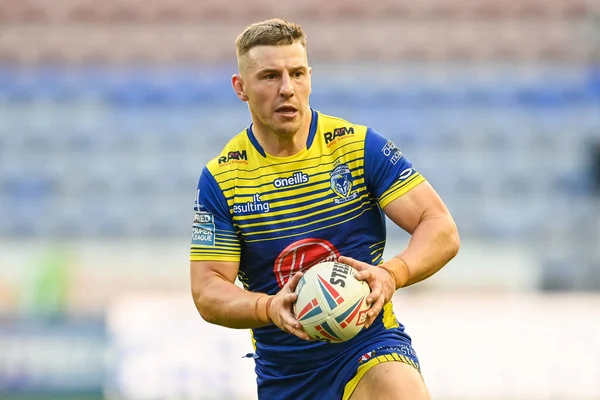 George Williams Του Warrington Wolves Κάνει Ένα Διάλειμμα — Φωτογραφία Αρχείου