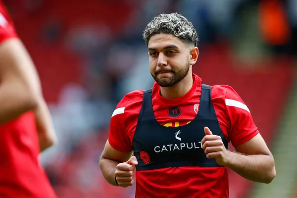 Reda Khadra Sheffield United Warms Game — Zdjęcie stockowe