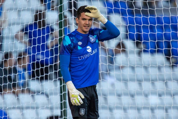 Lee Nicholls #21 of Huddersfield Town during the pre match warm up 