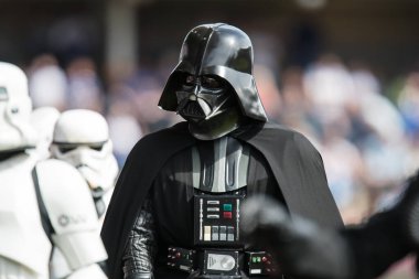 Darth Vader entertaining the Leeds Rhinos supporters ahead of the game 