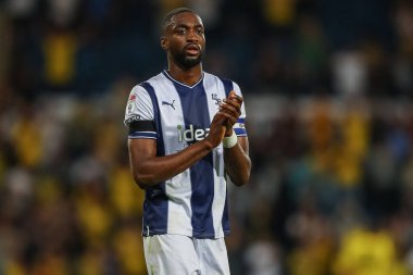 Semi Ajayi #6 of West Bromwich Albion applauds the home fans after the final whistle