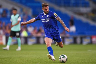 Joe Ralls #8 of Cardiff City  shoots at goal