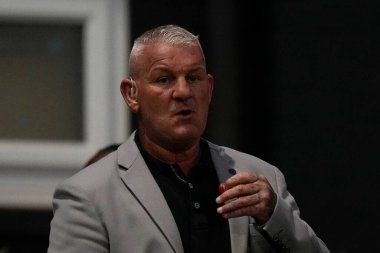 Former Tigers striker Dean Windass watches the game from the Sky TV box