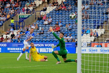 Jordan Rhodes #9 of Huddersfield Town has the ball in the back of the net bit it is ruled out for offside