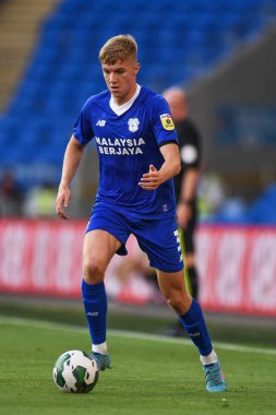 Joel Bagan #3 of Cardiff City  in action during the game 