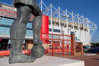 General view outside The Riverside Stadium ahead of this evening's game 