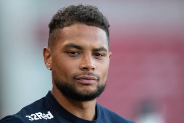 Zack Steffen #1 of Middlesbrough watches the pre match warm up from the dug out 