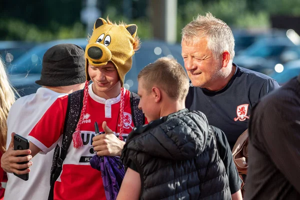 Chris Wilder Manager Middlesbrough Arrives Riverside Stadium Has His Picture — Zdjęcie stockowe