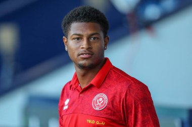 Rhian Brewster #7 of Sheffield United arrives at the game prior to kick off
