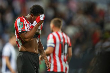 Rhian Brewster #7 of Sheffield United looks dejected at full time