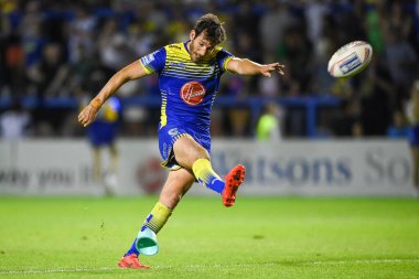 Stefan Ratchford #1 of Warrington Wolves converts his sides try
