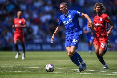 Max Watters #36 of Cardiff City  in action during the game 