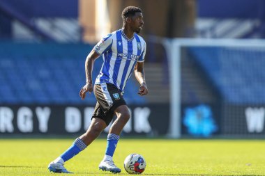 Tyreeq Bakinson #19 of Sheffield Wednesday with the ball
