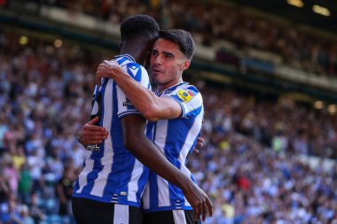 Tyreeq Bakinson #19 of Sheffield Wednesday celebrates his goal to make it 1-0 with Reece James #33 of Sheffield Wednesday 