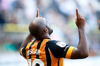 scar Estupin #19 of Hull City Celebrates scoring a goal to make it 2-0 