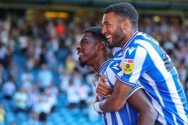Tyreeq Bakinson #19 of Sheffield Wednesday celebrates his goal to make it 1-0 with Sylla Sow #40 of Sheffield Wednesday 