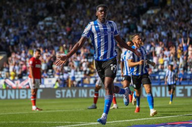 Tyreeq Bakinson #19 of Sheffield Wednesday celebrates his goal to make it 1-0 late in the second half 