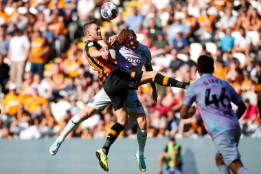 Callum Elder #3 of Hull City attempts a header at goal