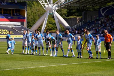 Huddersfield Town players before the match