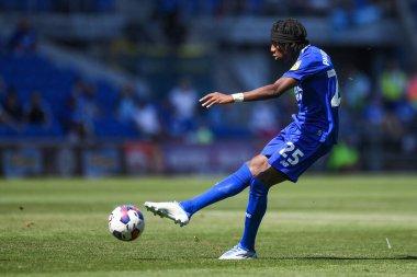 Jaden Philogene-Bidace #25 of Cardiff City  takes a shot at goal