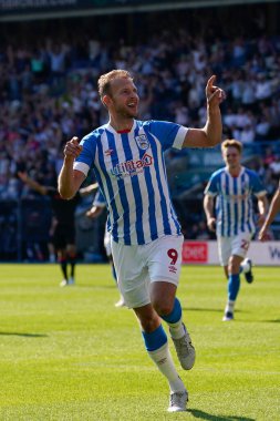 Jordan Rhodes #9 of Huddersfield Town celebrates scoring