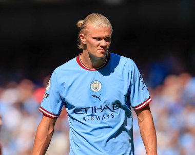 Erling Haaland #9 of Manchester City in action during the game