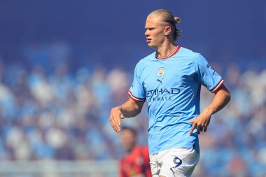 Erling Haaland #9 of Manchester City in action during the game
