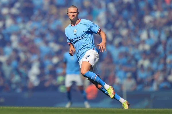 Erling Haaland #9 of Manchester City in action during the game
