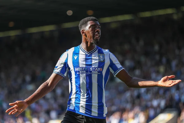 Tyreeq Bakinson Sheffield Wednesday Celebrates His Goal Make Late Second – stockfoto