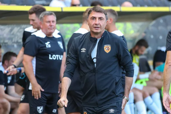 Shota Arveladze manager of Hull City prior to kickoff
