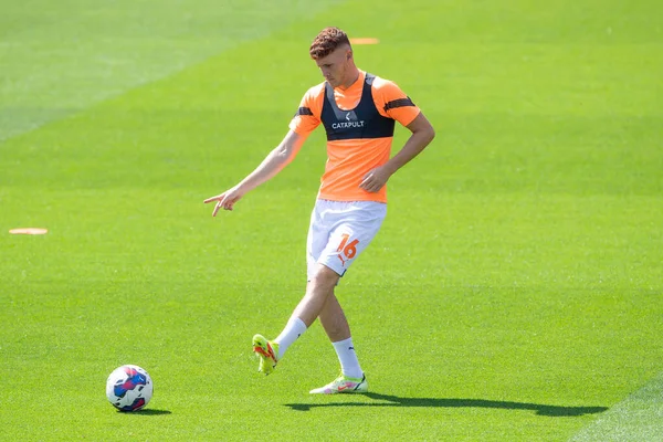 Sonny Carey Blackpool Pre Game Warmup — Foto de Stock