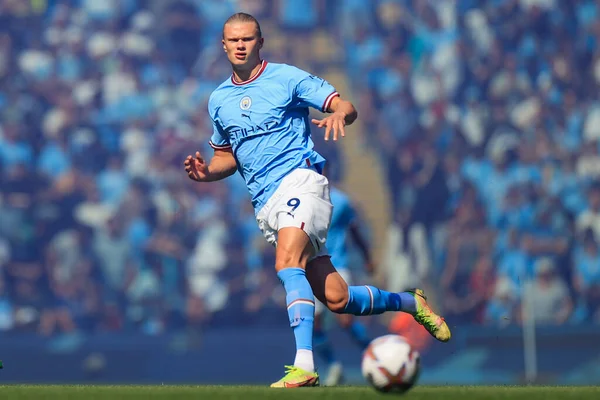 Erling Haaland #9 of Manchester City in action during the game