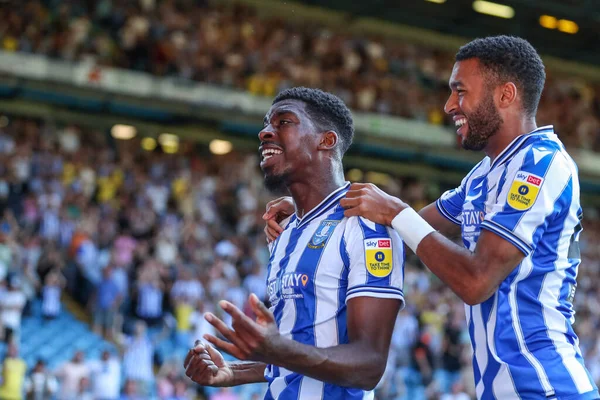 Tyreeq Bakinson #19 of Sheffield Wednesday celebrates his goal to make it 1-0