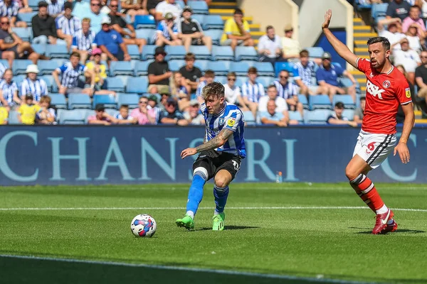 Josh Windass #11 of Sheffield Wednesday has a shot at goal