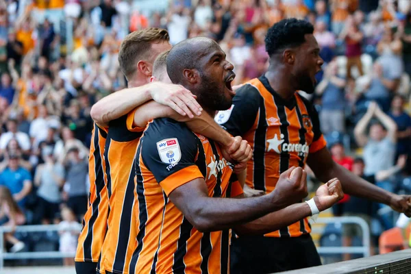 Oscar Estupin Hull City Celebrates Scoring Goal Make — Zdjęcie stockowe