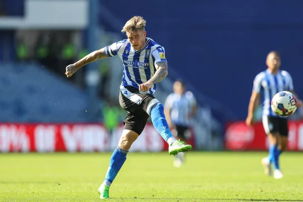 Josh Windass #11 of Sheffield Wednesday has a shot at goal