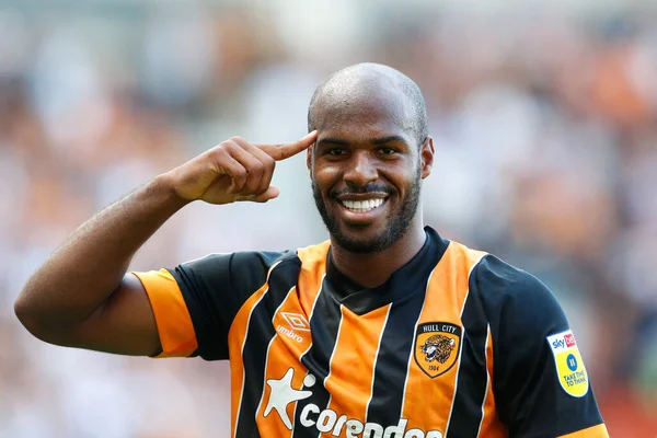 scar Estupin #19 of Hull City Celebrates scoring a goal to make it 2-0 