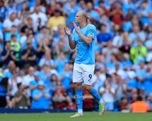 Erling Haaland Manchester City Applauds Fans Substituted 74Th Minute — Fotografie, imagine de stoc