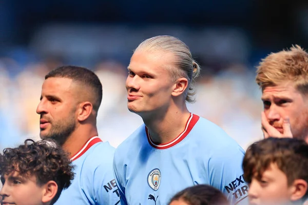 Erling Haaland Manchester City Takes His Place Line Start Game — Stockfoto