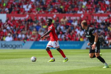 Orel Mangala #5 of Nottingham Forest with the ball