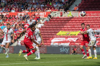 Chuba Akpom #29 of Middlesbrough heads the ball at goal and scores to make it 2-2 late in the second half 
