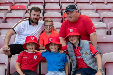 A family of Middlesbrough supporters in good spirits ahead of the game 