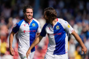 Sam Gallagher #9 of Blackburn Rovers celebrates  with Ben Brereton Daz after scoring  