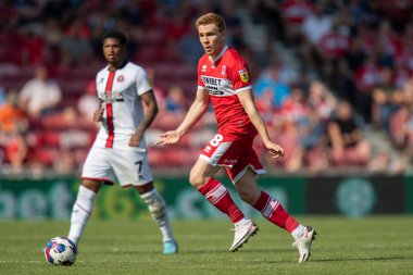 Riley McGree #8 of Middlesbrough on the ball during the game 