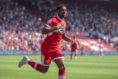 Chuba Akpom #29 of Middlesbrough celebrates his goal and makes the score 1-1 during the first half 