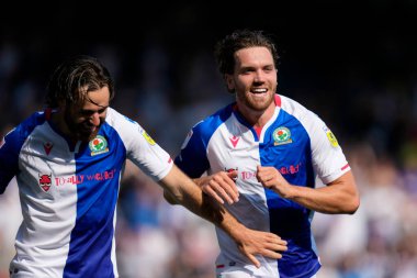 Sam Gallagher #9 of Blackburn Rovers celebrates  with Ben Brereton Daz after scoring  