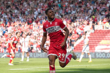 Chuba Akpom #29 of Middlesbrough celebrates his goal and makes the score 2-2 during the second half 