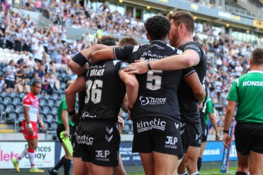 Jack Walker #36 of Hull FC celebrates his try to make it 4-0