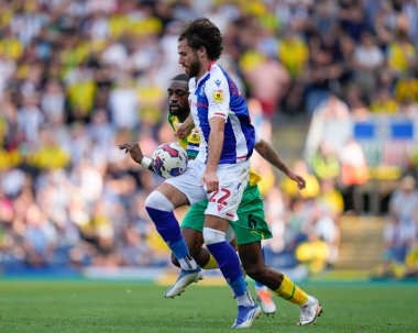Ben Brereton Daz #22 of Blackburn Rovers  controls the ball under pressure from Semi Ajayi #6 of West Bromwich Albion   