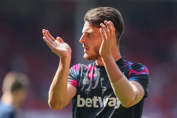 Declan Rice West Ham United Applauds Travelling Fans Warm — Foto Stock